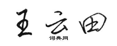 骆恒光王云田行书个性签名怎么写