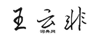 骆恒光王云非行书个性签名怎么写