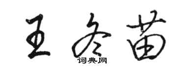 骆恒光王冬苗行书个性签名怎么写