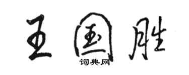 骆恒光王国胜行书个性签名怎么写