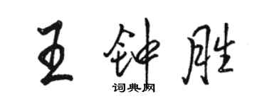 骆恒光王钟胜行书个性签名怎么写