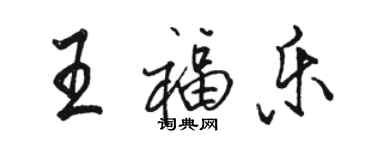 骆恒光王福乐行书个性签名怎么写