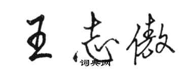 骆恒光王志傲行书个性签名怎么写