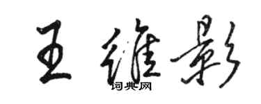 骆恒光王维影行书个性签名怎么写