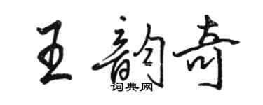 骆恒光王韵奇行书个性签名怎么写