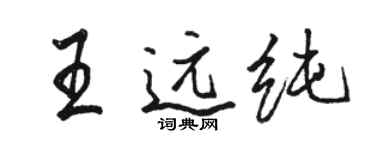 骆恒光王远纯行书个性签名怎么写