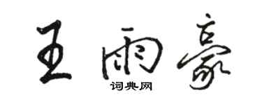 骆恒光王雨豪行书个性签名怎么写
