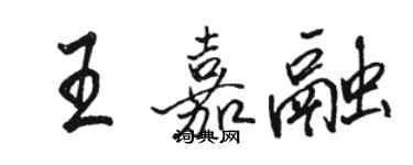骆恒光王嘉融行书个性签名怎么写