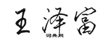 骆恒光王泽富行书个性签名怎么写