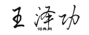 骆恒光王泽功行书个性签名怎么写