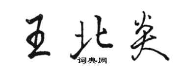 骆恒光王北炎行书个性签名怎么写