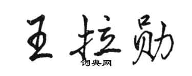 骆恒光王拉勋行书个性签名怎么写