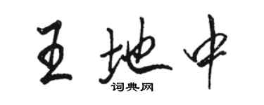 骆恒光王地中行书个性签名怎么写