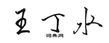 骆恒光王丁水行书个性签名怎么写