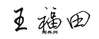 骆恒光王福田行书个性签名怎么写
