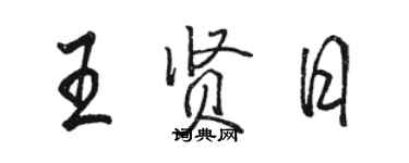骆恒光王贤日行书个性签名怎么写