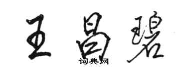 骆恒光王昌碧行书个性签名怎么写