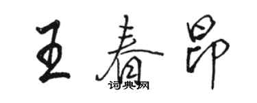骆恒光王春昂行书个性签名怎么写