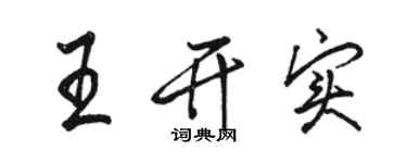 骆恒光王开实行书个性签名怎么写