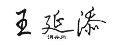骆恒光王延添行书个性签名怎么写