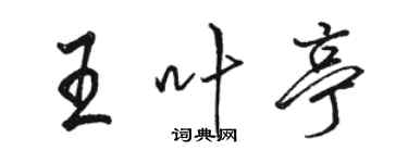 骆恒光王叶亭行书个性签名怎么写
