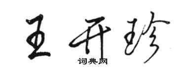 骆恒光王开珍行书个性签名怎么写