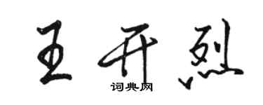 骆恒光王开烈行书个性签名怎么写