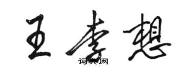 骆恒光王李想行书个性签名怎么写