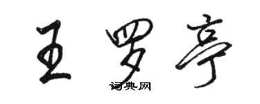 骆恒光王罗亭行书个性签名怎么写