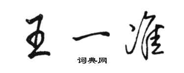 骆恒光王一准行书个性签名怎么写