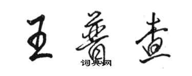 骆恒光王普查行书个性签名怎么写