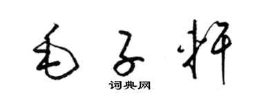 梁锦英毛子轩草书个性签名怎么写