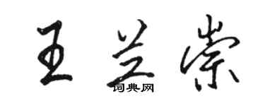 骆恒光王兰崇行书个性签名怎么写