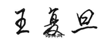 骆恒光王复旦行书个性签名怎么写