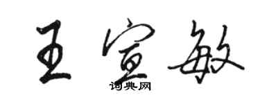 骆恒光王宣敏行书个性签名怎么写