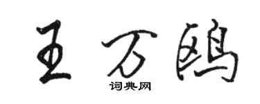 骆恒光王万鸥行书个性签名怎么写
