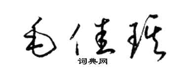 梁锦英毛佳琪草书个性签名怎么写