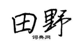 王正良田野行书个性签名怎么写