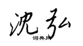王正良沈弘行书个性签名怎么写