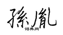 王正良孙胤行书个性签名怎么写