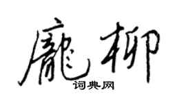 王正良庞柳行书个性签名怎么写