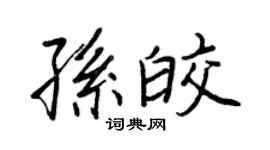 王正良孙皎行书个性签名怎么写