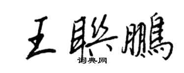 王正良王联鹏行书个性签名怎么写