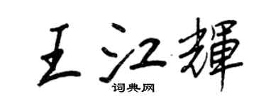 王正良王江辉行书个性签名怎么写