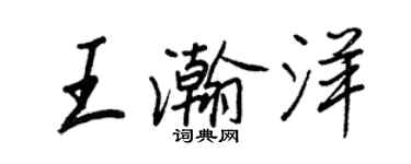 王正良王瀚洋行书个性签名怎么写