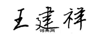 王正良王建祥行书个性签名怎么写