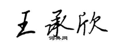王正良王承欣行书个性签名怎么写