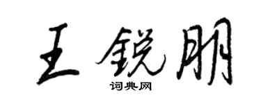 王正良王锐朋行书个性签名怎么写