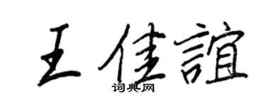 王正良王佳谊行书个性签名怎么写