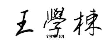 王正良王学栋行书个性签名怎么写